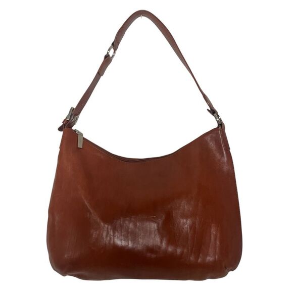HOBO International Vintage Whiskey Smooth Brown Leather Flat Hobo Shoulder Bag - Picture 1 of 14